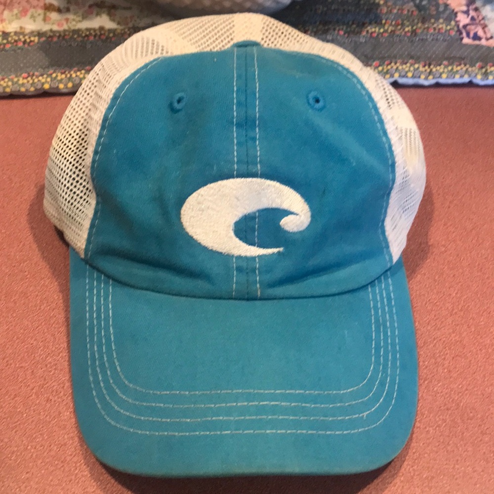 Mens teal and white costa baseball cap